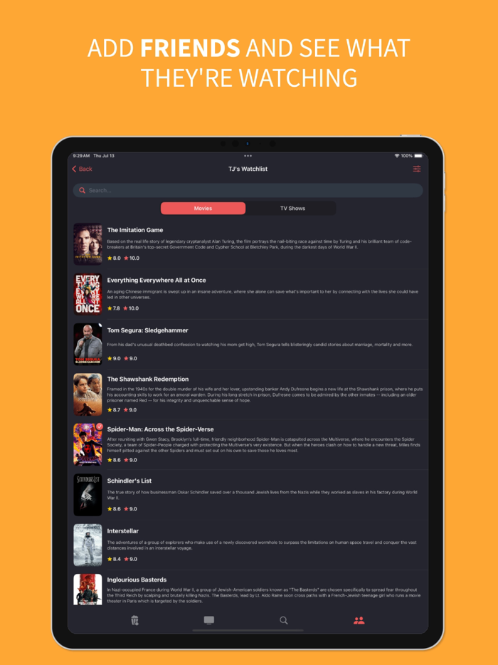 Watchlist Movie and TV Shows