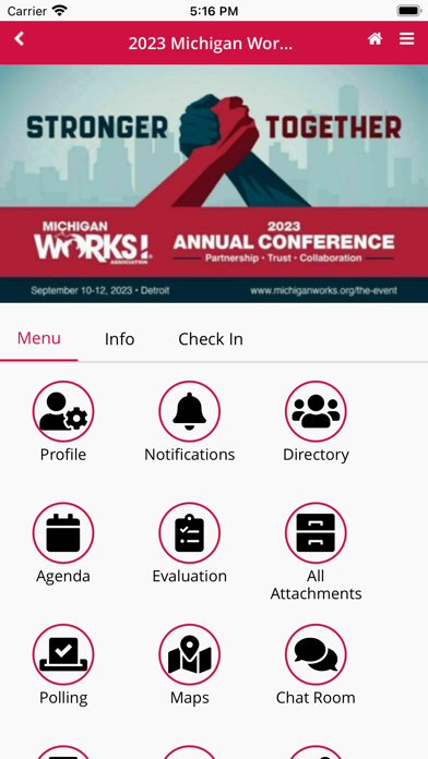 Michigan Works! Assn Events Screenshot
