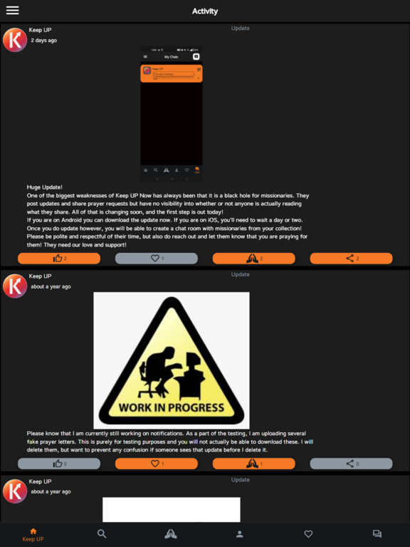 Keep UP now! iPad screenshot 2 - Social Networking app