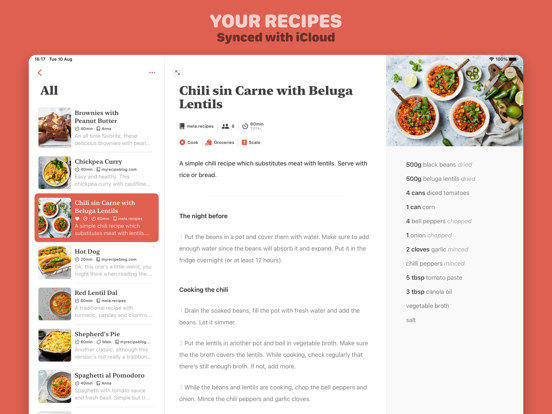 Mela - Recipe Manager iPad app afbeelding 2