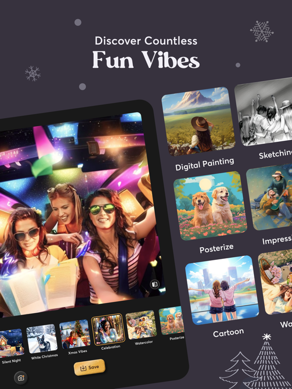 PhotoJoy Camera with AI Filter iPad screenshot 4 - Photo & Video app