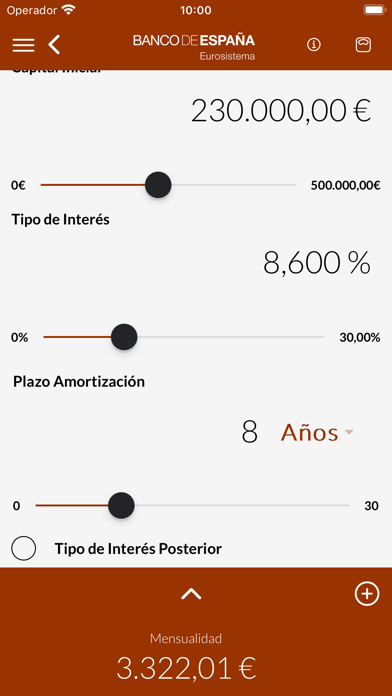 Simulators. Banco de España Screenshot