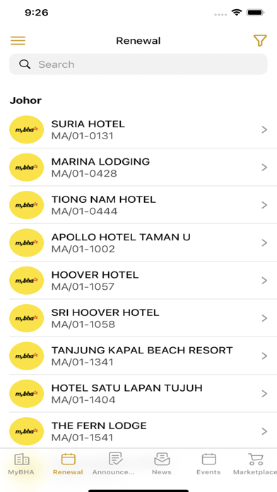 MyBHA Connect Screenshot
