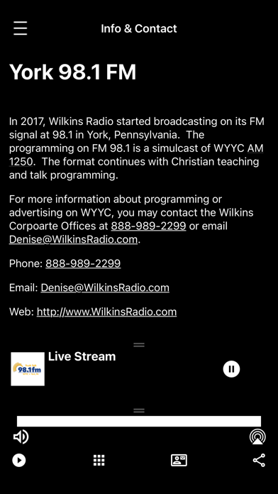 WYYC FM 98.1 Radio Screenshot