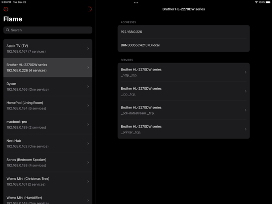 Flame Services Browser iPad screenshot 4 - Utilities app