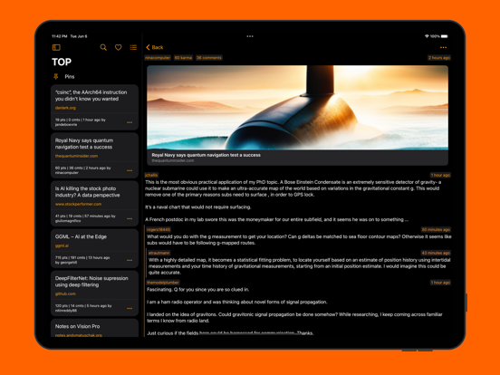 Z Combinator for Hacker News iPad screenshot 1 - News app