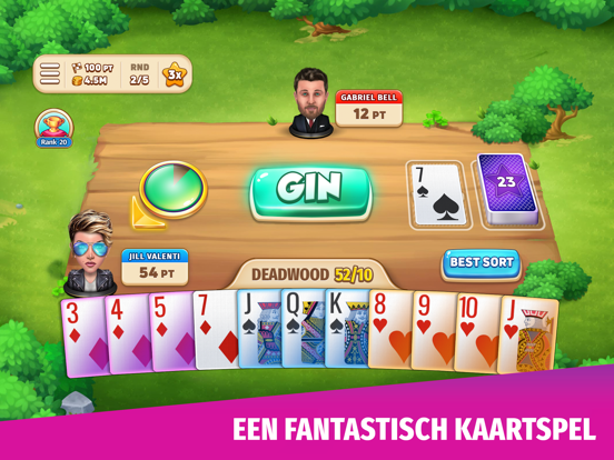 Gin Rummy Stars - Kaartspel iPad app afbeelding 1