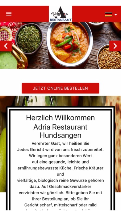 Adria Restaurant Screenshot