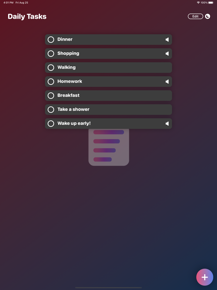 Daily Tasks and Voices