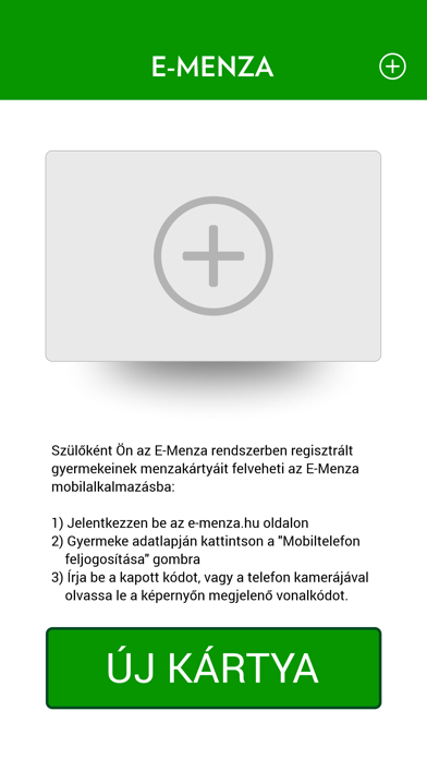 E-MENZA Mobilkártya Screenshot
