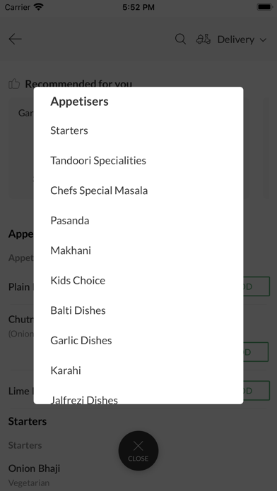 Taj Indian Takeaway, Screenshot