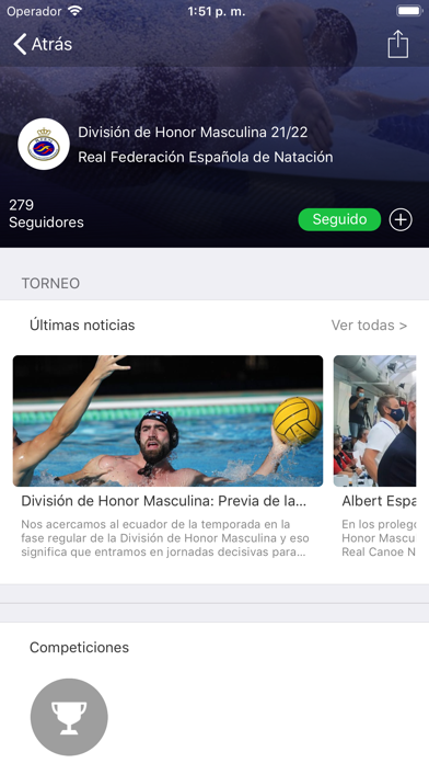 Waterpolo RFEN Screenshot