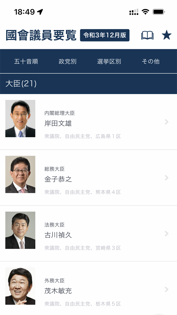 国会議員要覧 令和3年12月版