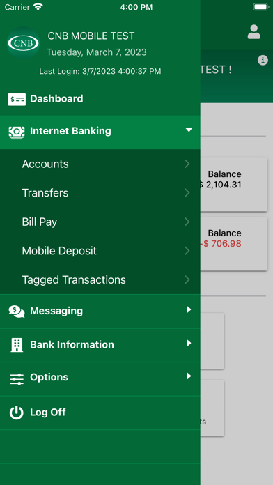Community Neighbor Bank Mobile Screenshot