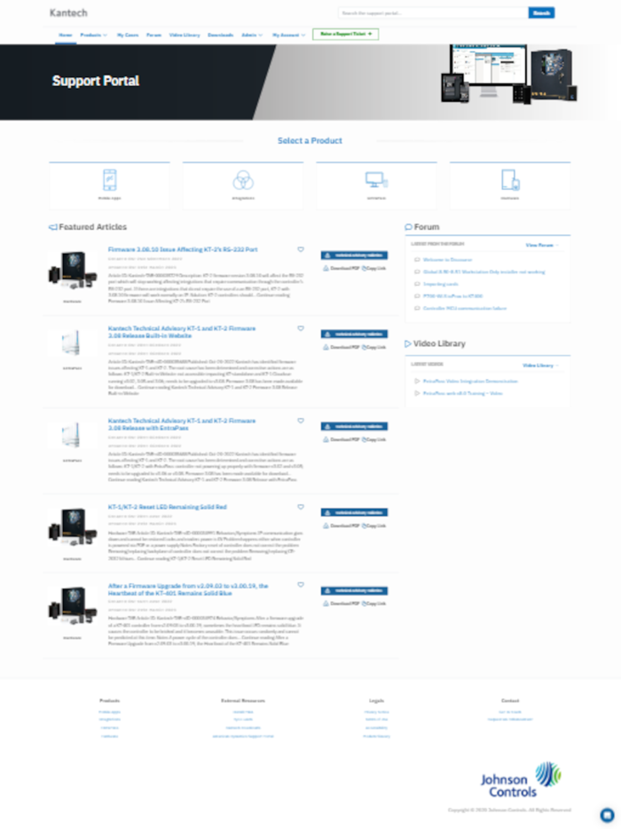 Kantech Support Portal