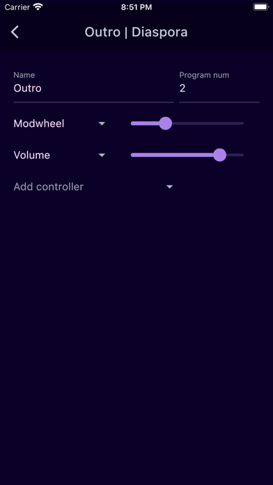 MIDI Set List Screenshot