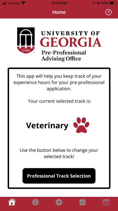 UGA Pre-Professional Planner Screenshot