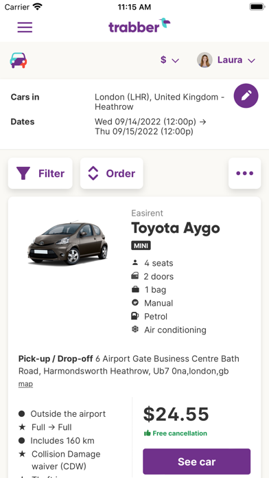 Trabber: Flights, Hotels, Cars Screenshot