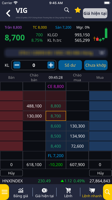 VISC Trading Screenshot