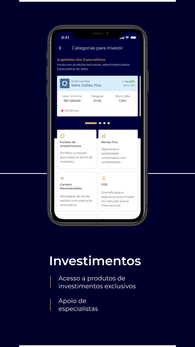 Safra: Conta e Investimentos Screenshot
