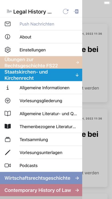 Legal History Screenshot
