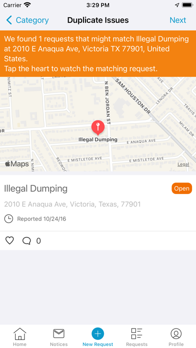 Victoria, Texas 311 Screenshot