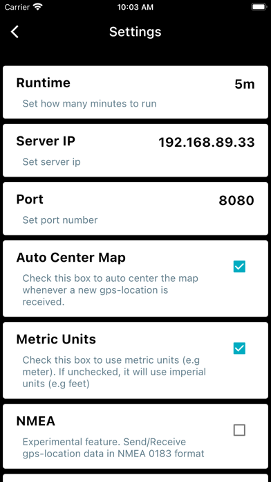 NMEA GPS Tether Screenshot