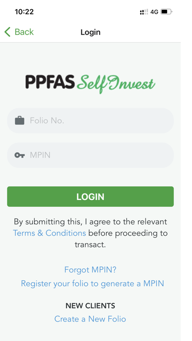 PPFAS SelfInvest Screenshot