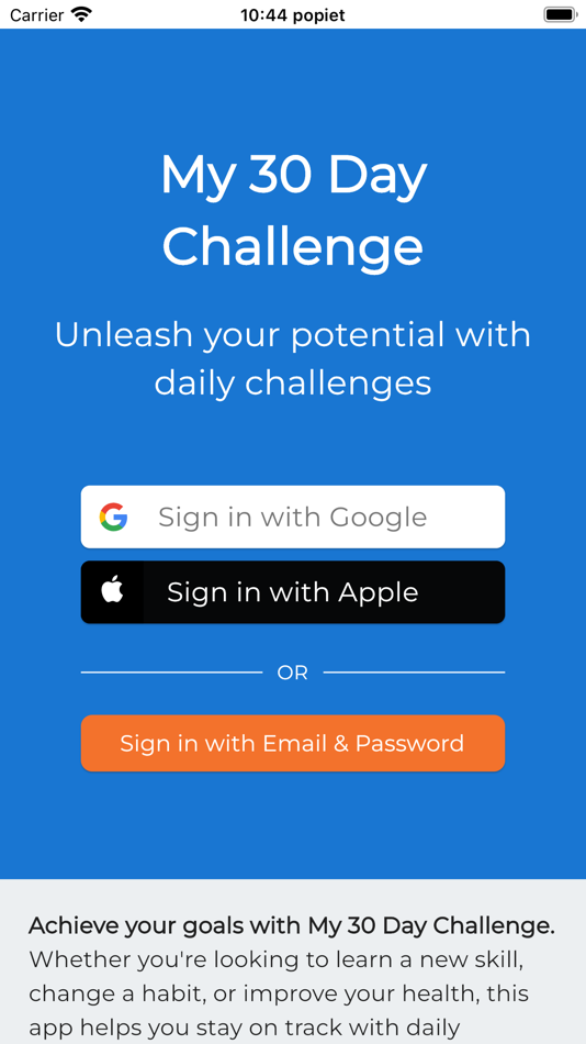 My 30 days challenge - 8.3.0 - (iOS)