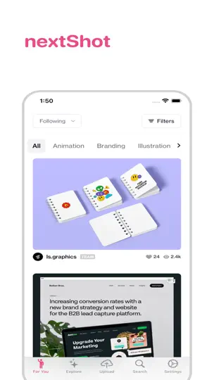 Скриншот NextShot For Dribbble на iPhone 1