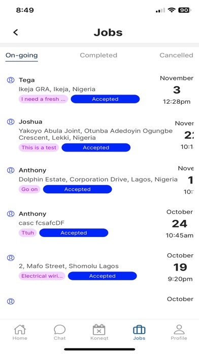 Screenshot 1 of Koneqtor Artisan App