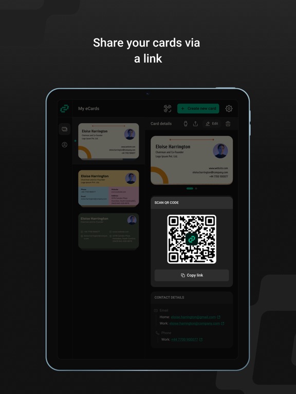 CardZap: Digital Business Card iPad screenshot 8 - Business app