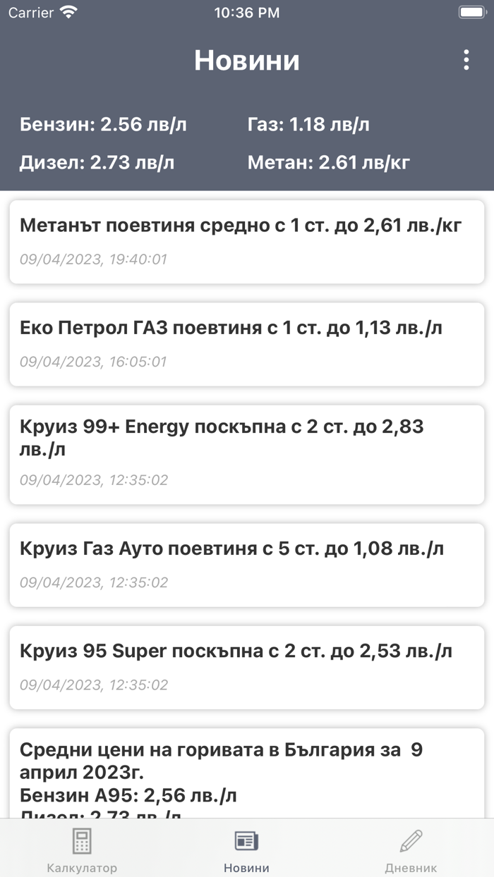 Гориво БГ - Разход и Новини