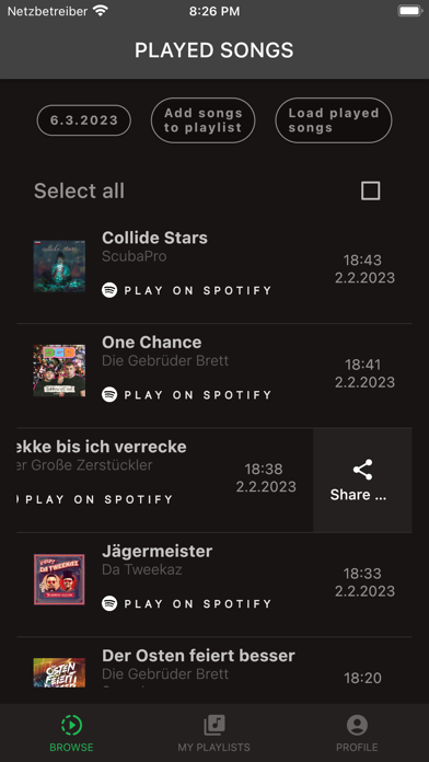 Remembered Tracks for Spotify Screenshot
