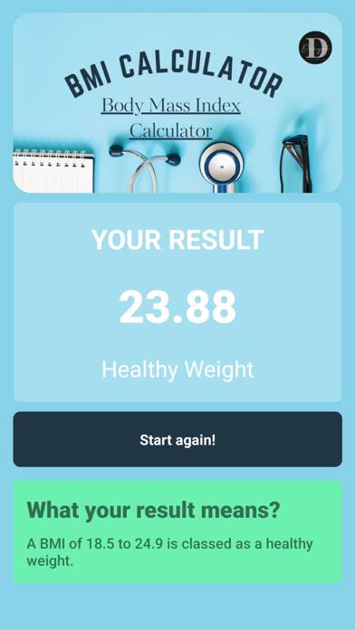 BMI Calculator - be healthy Screenshot