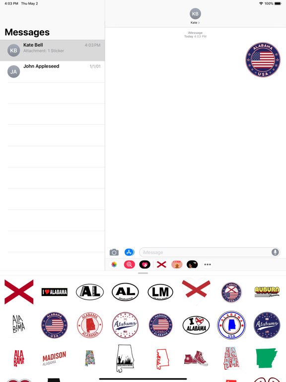 Screenshot #6 pour Alabama emoji - USA stickers