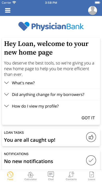 Physician Bank: Mortgage Screenshot