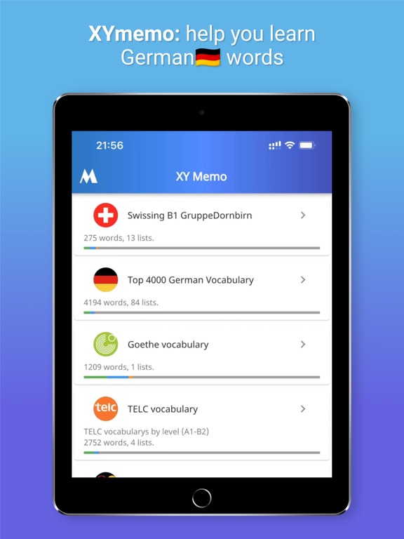 XY Memo: German vocab builder