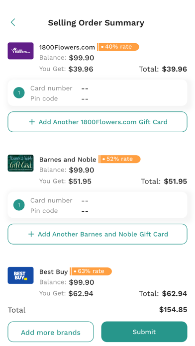 Gift Card Saving - Buy & Sell Screenshot