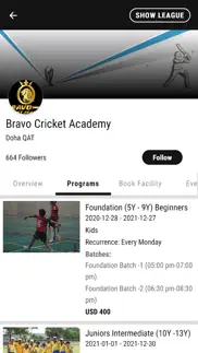 bravo cricket academy iphone screenshot 2