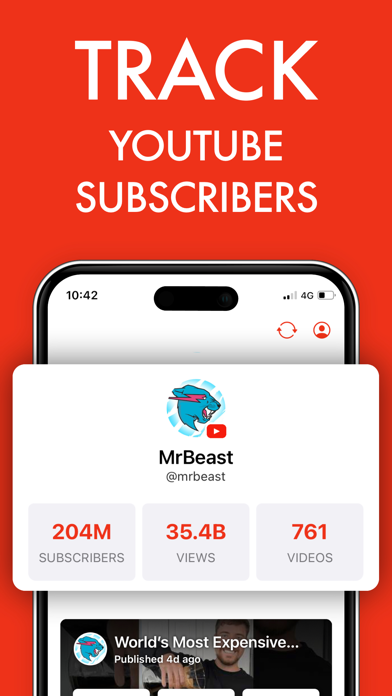 Screenshot #1 pour Subscriber Count for YouTube +