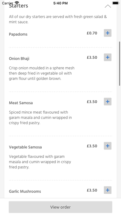 Charlton Kings Tandoori, Screenshot
