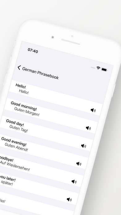 German Phrasebook (Travel) Screenshot