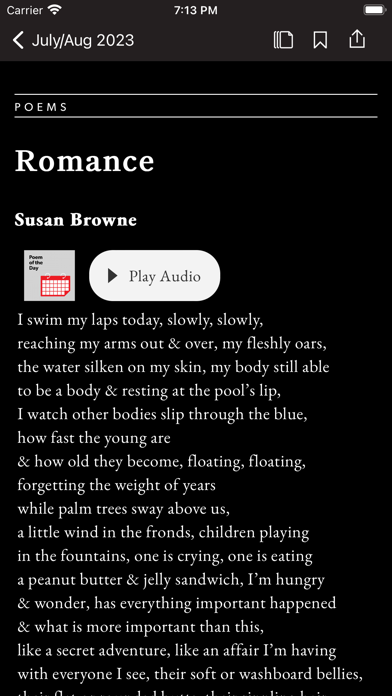 Poetry Magazine App Screenshot