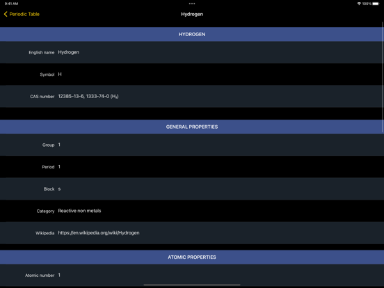Periodic Table of Elements+ iPad screenshot 9 - Education app