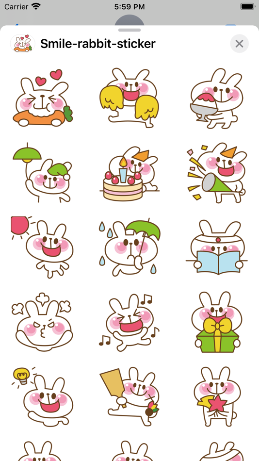 Smile rabbit sticker - 3.0 - (iOS)