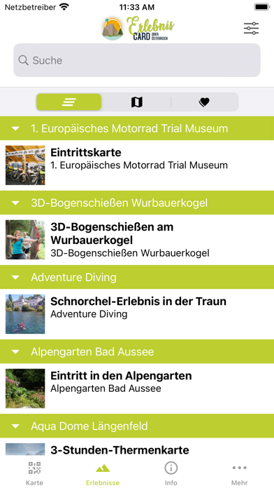 ErlebnisCard Oberösterreich Screenshot