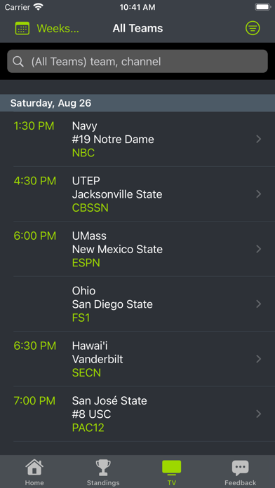 Arkansas Football Schedules Screenshot