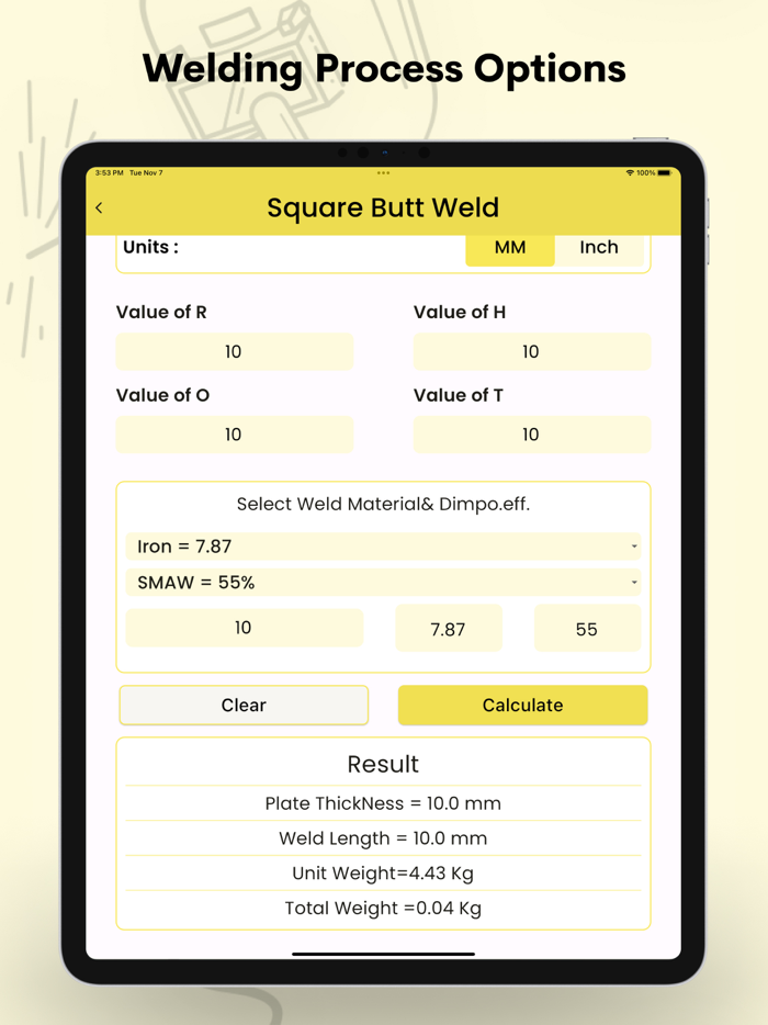 Welding Weight and Cost Calc