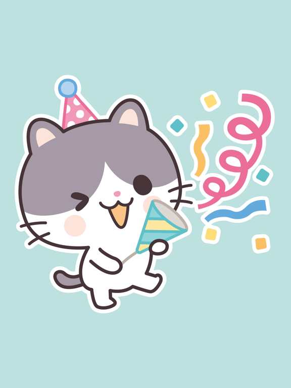 Happy Kawaii Cat' Sticker